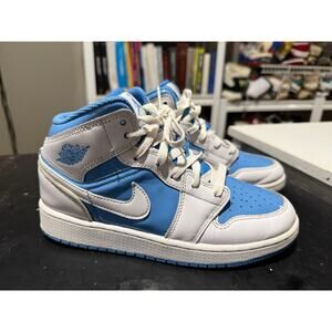 Nike Air Jordan 1 Mid White Legend Blue Size 5y/W6.5 - FZ2142-114